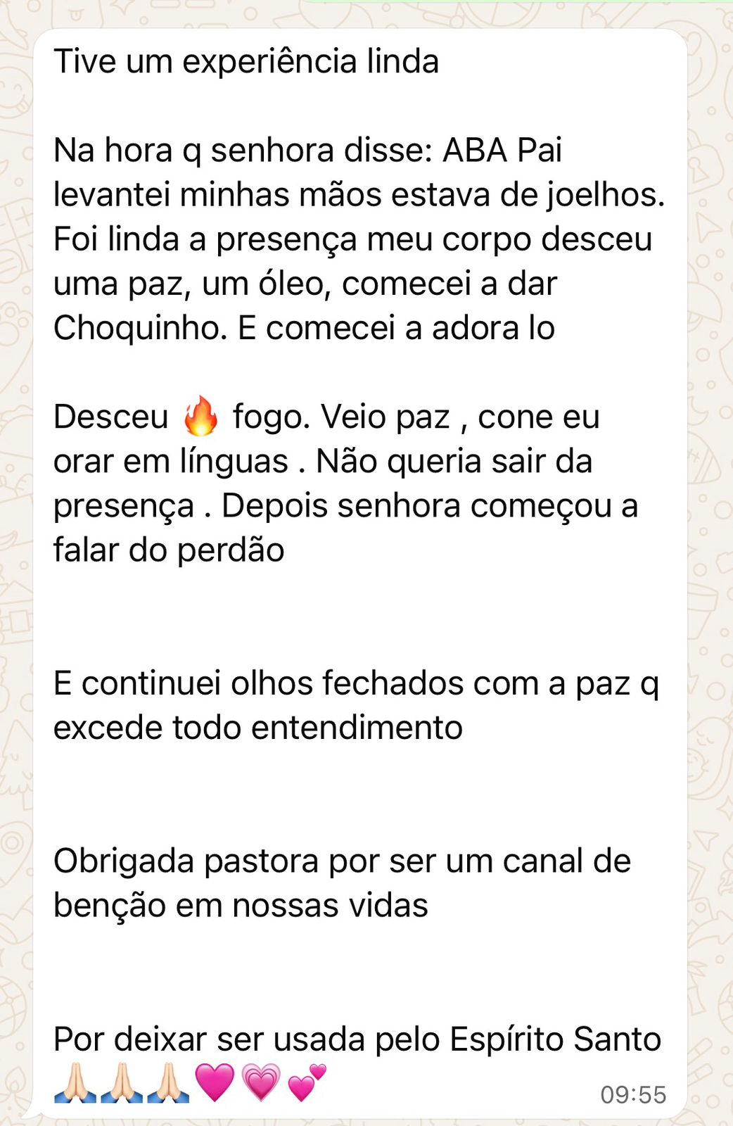 Testemunho de aluno da Escola do Espírito Santo